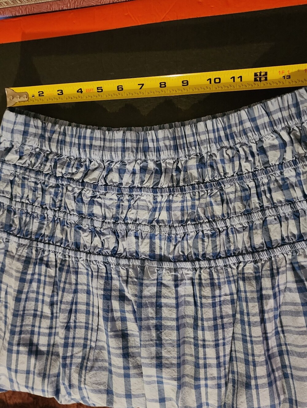 Free Assembly Smocked Waist Embroidered Plaid Maxi Skirt Size M NWT - Picture 7 of 9